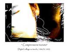 Comprensione taciuta, Digital collage e acrilico su tavola, 100x70, 2002